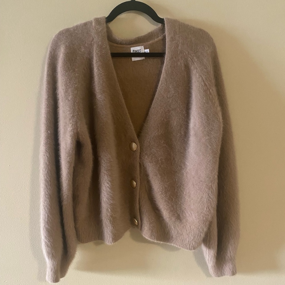 Princess Polly: brown fuzzy cardigan